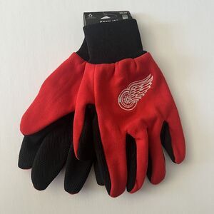 NHL Detroit Red Wings 2 Tone Non-Slip Utility Gloves Red NEW